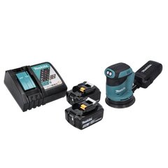 Аккумуляторная эксцентриковая шлифовальная машинка Makita DBO 180 RT 18 В 125 мм + 2х аккумулятора 5,0 Ач + зарядное устройство цена и информация | Шлифовальные машины | 220.lv