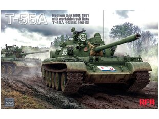 Rye Field Model - T-55A Medium Tank Mod. 1981 with workable track links, 1/35, RFM-5098 цена и информация | Конструкторы и кубики | 220.lv