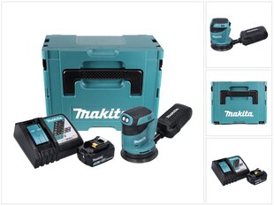 Аккумуляторная эксцентриковая шлифовальная машинка Makita DBO 180 RF1J 18 В 125 мм + 1 аккумулятор 3,0 Ач + зарядное устройство + Makpac цена и информация | Шлифовальные станки | 220.lv