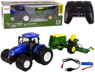 LeanToys Трактор с дистанционным управлением и прессом, синий цена и информация | Конструктор автомобилей игрушки для мальчиков | 220.lv
