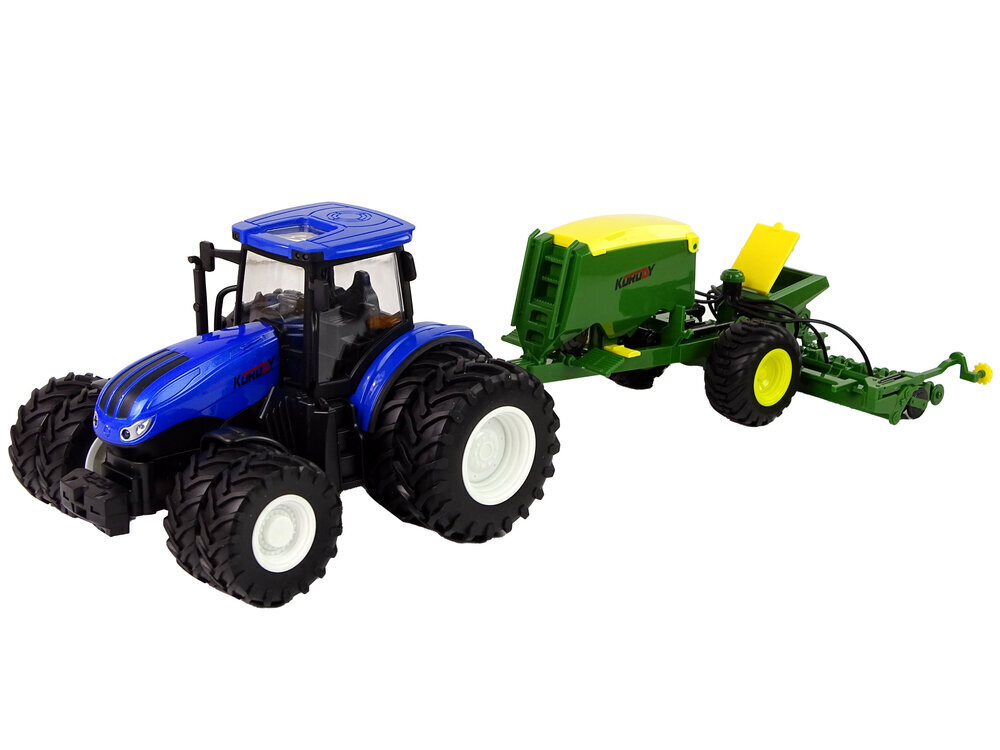 Tālvadības traktors LeanToys, zils cena un informācija | Rotaļlietas zēniem | 220.lv