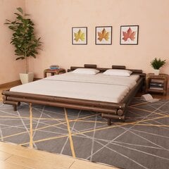 vidaXL gultas rāmis, tumši brūns bambuss, 180x200 cm cena un informācija | Gultas | 220.lv