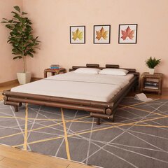 vidaXL gultas rāmis, tumši brūns bambuss, 160x200 cm cena un informācija | Gultas | 220.lv