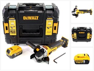 Аккумуляторная угловая шлифовальная машина DeWalt DCG 405 NT 18 В 125 мм + 1х аккумулятор 5,0 Ач + TSTAK - нет зарядного устройства цена и информация | Шлифовальные машины | 220.lv