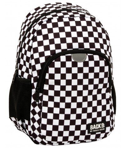 Mugursoma Backup Checker, 18 L, melns/balts cena un informācija | Skolas somas | 220.lv