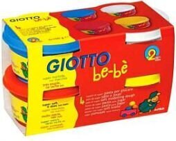 Plastilīns Fila Giotto Bebe, 4x100g, dzeltens/zils/sarkans/balts цена и информация | Принадлежности для рисования, лепки | 220.lv