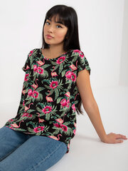 Женская черно-зеленая футболка с принтом цена и информация | Женские блузки, рубашки | 220.lv