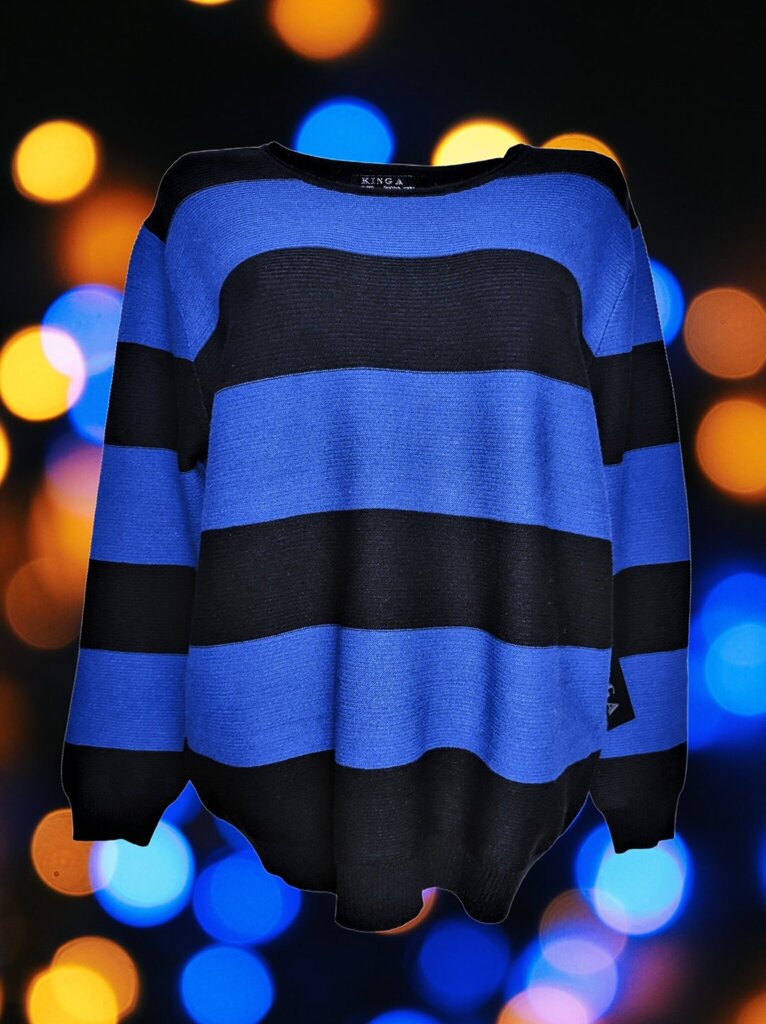 Džemperis sievietēm Kinga, melns/zils cena un informācija | Sieviešu džemperi | 220.lv
