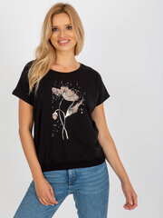 черная летняя блуза-рубашка на пуговицах rue paris цена и информация | Женские блузки, рубашки | 220.lv