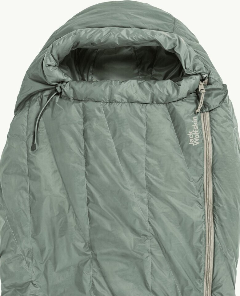 Guļammaiss Jack Wolfskin Athmos Down +5, 180 cm, zaļš cena un informācija | Guļammaisi | 220.lv