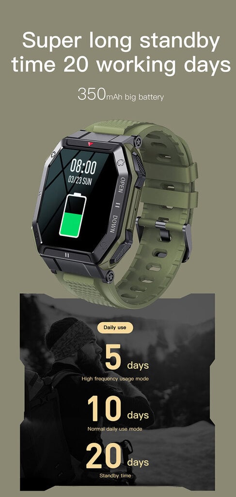 K55 Black cena un informācija | Viedpulksteņi (smartwatch) | 220.lv