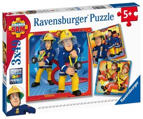 Puzle Ravensburger Fireman Sam, 5077, 3x49 d. cena un informācija | Puzles, 3D puzles | 220.lv