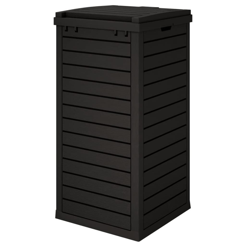 vidaXL āra atkritumu tvertne, 41x41x86 cm, polipropilēns, melna cena un informācija | Komposta kastes un āra konteineri | 220.lv