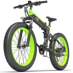 Elektriskais velosipēds Bezior X1500, melns/zaļš, 1500W, 12.8Ah цена и информация | Электровелосипеды | 220.lv