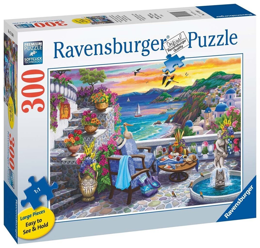 Ravensburger Puzzle Santorini Sunset 300PLF 17130 цена и информация | Puzles, 3D puzles | 220.lv