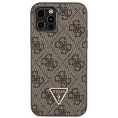 Guess GUHCP12MP4TDSCPW iPhone 12 | 12 Pro 6.1" brązowy|brown hardcase Crossbody 4G Metal Logo цена и информация | Чехлы для телефонов | 220.lv