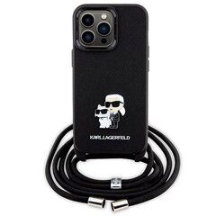 Karl Lagerfeld KLHCP13LSAKCPSK iPhone 13 Pro | 13 6.1" hardcase czarny|black Crossbody Saffiano Metal Pin Karl & Choupette цена и информация | Чехлы для телефонов | 220.lv