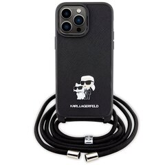 Karl Lagerfeld KLHCP13XSAKCPSK iPhone 13 Pro Max 6.7" hardcase czarny|black Crossbody Saffiano Metal Pin Karl & Choupette цена и информация | Чехлы для телефонов | 220.lv