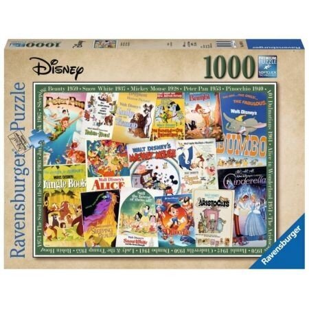 Ravensburger Puzzle Disney Vintage Movie Post.1000p 19874 цена и информация | Puzles, 3D puzles | 220.lv