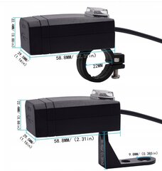 USB зарядное устройство для мотоцикла, два разъема, 1 шт. цена и информация | Мото принадлежности | 220.lv