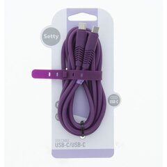 Setty cable USB-C - USB-C 1,5 m 2,1A KSC-C-1.5219 purple цена и информация | Кабели для телефонов | 220.lv