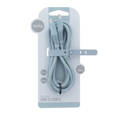 Setty cable USB-C - USB-C 1,5 m 2,1A KSC-C-1.523 niebieski цена и информация | Кабели для телефонов | 220.lv