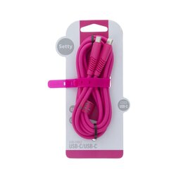 Setty cable USB-C - USB-C 1,5 m 2,1A KSC-C-1.526 pink цена и информация | Кабели для телефонов | 220.lv
