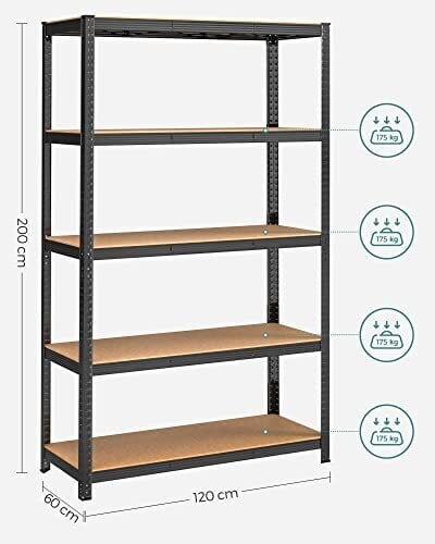 Glabāšanas plaukts Songmics melns цена и информация | Plaukti | 220.lv