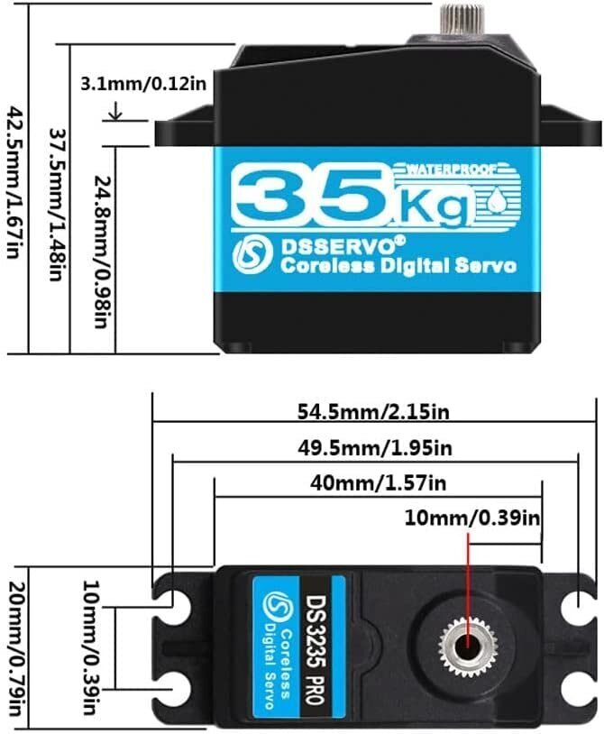 Digitālais bezkodolu servomotors Yunique Green-Clean-Power DS3235 PRO cena un informācija | Smart ierīces un piederumi | 220.lv