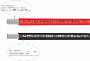 Silikona elektrokabelis AWG, 5 m cena un informācija | Kabeļi un vadi | 220.lv