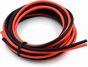 Гибкий 5-метровый кабель из силикона 12 AWG [2,5 м Черный и 2,5 м Красный] с покрытием из оловянной меди для высокой температурной стойкости цена и информация | Кабели и провода | 220.lv