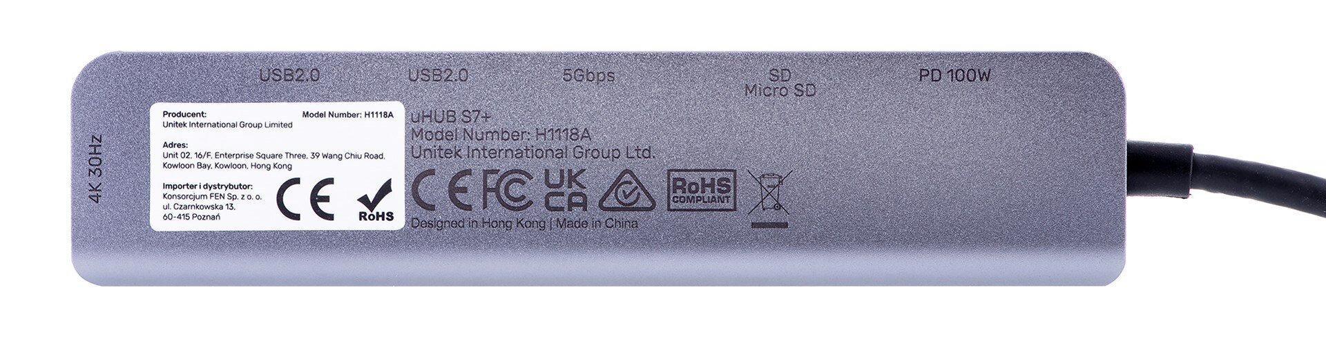 Unitek H1118A cena un informācija | Adapteri un USB centrmezgli | 220.lv