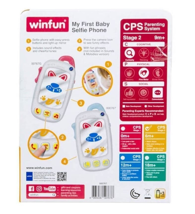 Interaktīvs pirmā mazuļa pašbildes tālrunis Winfun R цена и информация | Rotaļlietas meitenēm | 220.lv