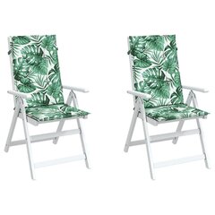 Krēslu spilveni vidaXL, zaļš/balts cena un informācija | Krēslu paliktņi | 220.lv