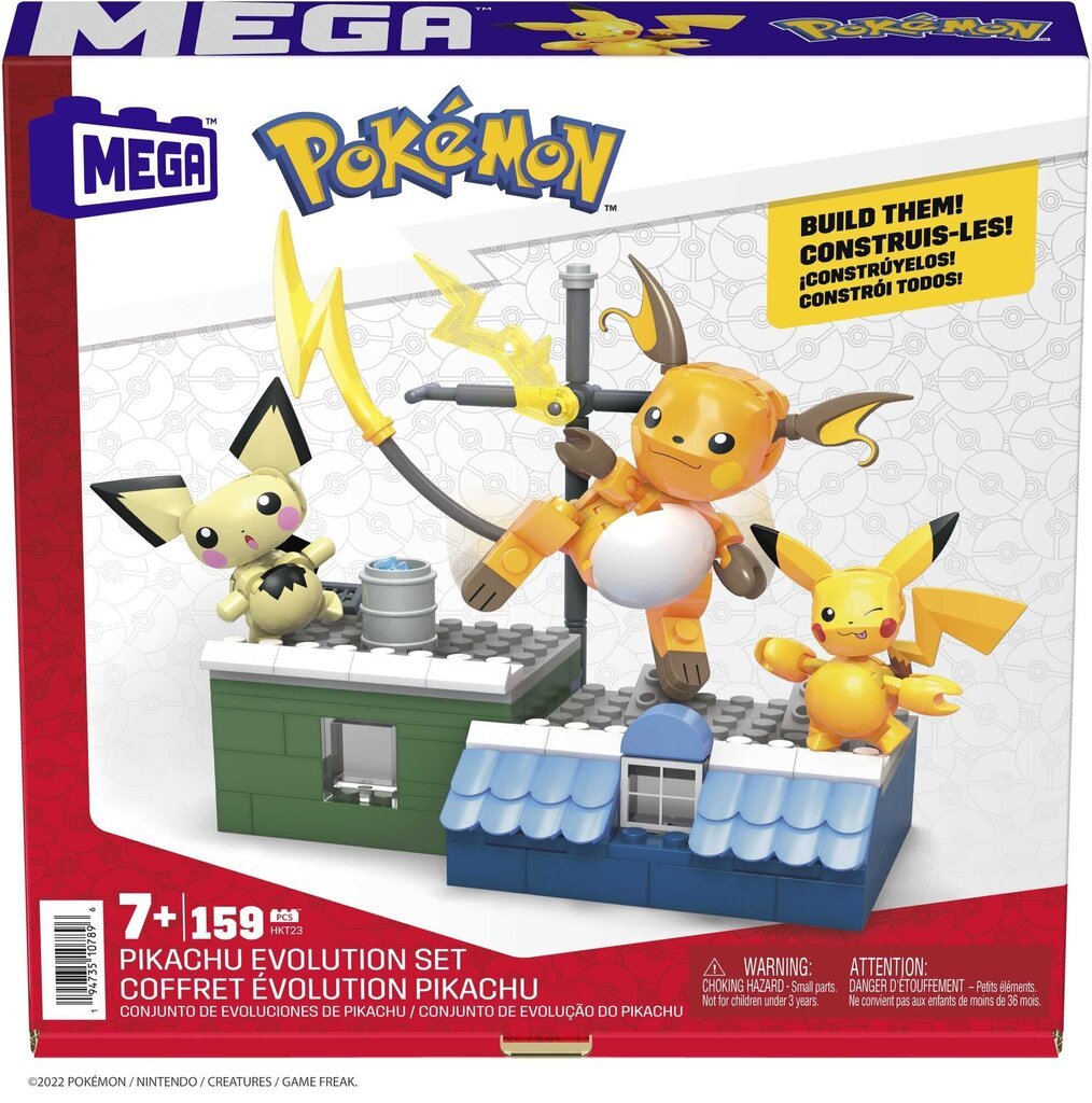 Konstruktors Mega Construx Pokemon Pikachu evolūcija cena un informācija | Konstruktori | 220.lv