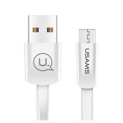 USAMS Kabel płaski U2 microUSB 1,2m bialy|white SJ201MIC02 (US-SJ201) цена и информация | Кабели для телефонов | 220.lv