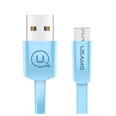 USAMS Kabel płaski U2 microUSB 1,2m niebieski|blue SJ201MIC04 (US-SJ201) цена и информация | Кабели для телефонов | 220.lv