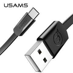 USAMS Kabel płaski U2 USB-C 1,2m czarny|black SJ200TC01 (US-SJ200) цена и информация | Кабели для телефонов | 220.lv