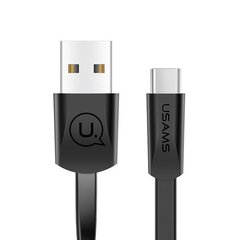 USAMS Kabel płaski U2 USB-C 1,2m czarny|black SJ200TC01 (US-SJ200) цена и информация | Кабели для телефонов | 220.lv