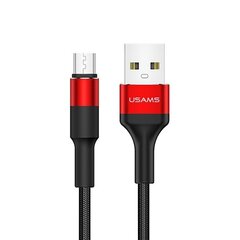 USAMS Kabel pleciony U5 2A micro USB czerwony|red 1,2m SJ224USB02 (US-SJ224) цена и информация | Кабели для телефонов | 220.lv