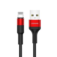 USAMS Kabel pleciony U5 2A lightning czerwony|red 1,2m SJ220IP02 (US-SJ220) цена и информация | Кабели для телефонов | 220.lv