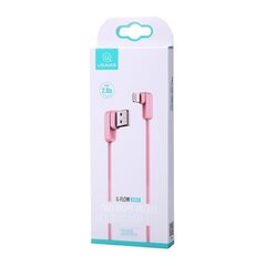 USAMS Kabel kątowy U-flow Lightning 1,2m 2A różowy|pink IPUSBCY03 (US-SJ165) цена и информация | Кабели для телефонов | 220.lv