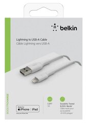 USB кабель Belkin Boost Charge USB-A to Lightning 1m белый цена и информация | Кабели для телефонов | 220.lv