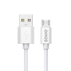 USB-кабель 3 м USB 2.0, USB A - Micro USB Белый SAVIO CL-167 цена и информация | Кабели для телефонов | 220.lv