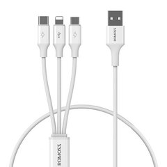 Romoss Romoss CB251V 3in1 USB-C / Lightning / Micro 3.5A 1.2м USB-кабель (белый) цена и информация | Кабели для телефонов | 220.lv