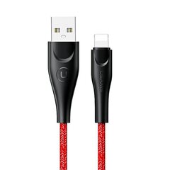 USAMS Kabel pleciony U41 lightning 1m 2A czerwony|red SJ391USB02 (US-SJ391) Fast Charge цена и информация | Кабели для телефонов | 220.lv