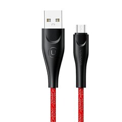 USAMS Kabel pleciony U41 microUSB 1m 2A czerwony|red SJ393USB02 (US-SJ393) Fast Charge цена и информация | Кабели для телефонов | 220.lv