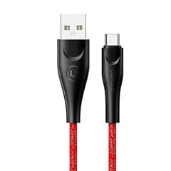 USAMS Kabel pleciony U41 USB-C 3m 2A czerwony|red SJ398USB02 (US-SJ398) Fast Charge цена и информация | Кабели для телефонов | 220.lv