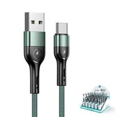 USAMS Kabel pleciony U55 2A USB-C 1szt. for set U55 zielony|green 1m SJ449USBSG02 (US-SJ449) цена и информация | Кабели для телефонов | 220.lv