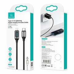 USAMS Kabel pleciony U78 USB-C na Lightning LED 1.2m 20W PD Fast Charge czarny|black SJ545USB01 (US-SJ545) цена и информация | Кабели для телефонов | 220.lv